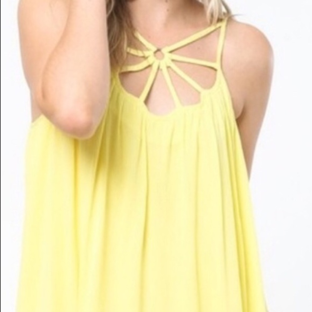 ❌DONATED❌Yellow Strap DesignLined Detailed Dress - Picture 2 of 9